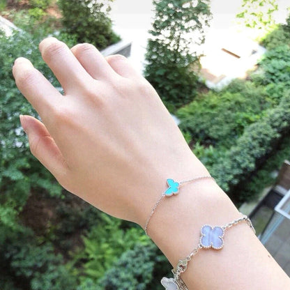 [Radiant Gem]¯BUTTERFLY TURQUOISE BUTTERFLY BRACELET SILVER