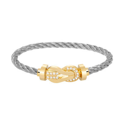 [Radiant Gem]¯CHANCE LARGE 8 FIGURE BUCKLE HALF DIAMOND BRACELET GOLD