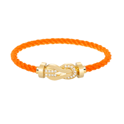 [Radiant Gem]¯CHANCE LARGE 8 FIGURE BUCKLE HALF DIAMOND BRACELET GOLD