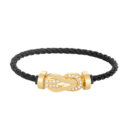 [Radiant Gem]¯CHANCE LARGE 8 FIGURE BUCKLE HALF DIAMOND BRACELET GOLD