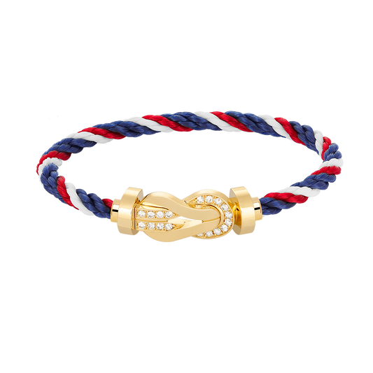 [Radiant Gem]¯CHANCE LARGE 8 FIGURE BUCKLE HALF DIAMOND BRACELET GOLD