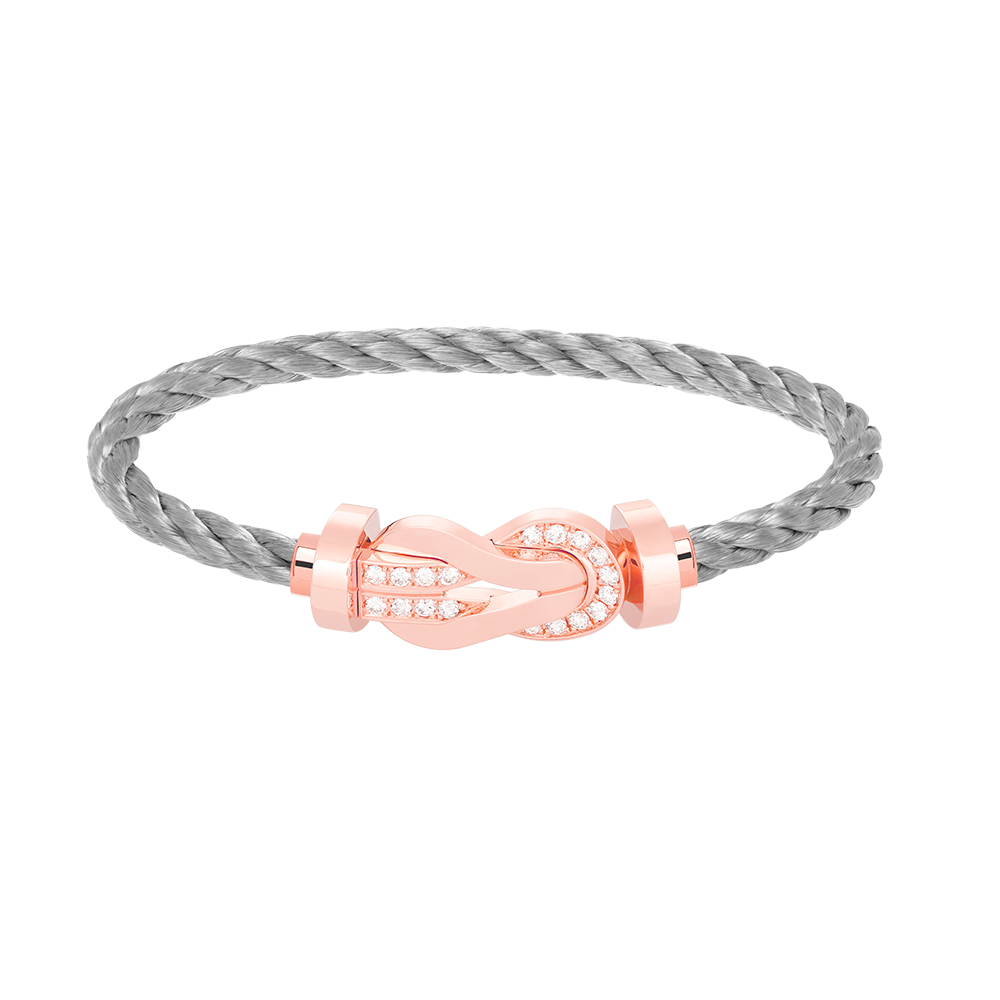 [Radiant Gem]¯CHANCE LARGE 8 FIGURE BUCKLE HALF DIAMOND BRACELET ROSE GOLD