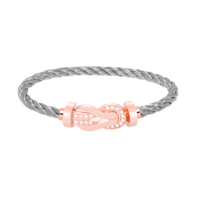 [Radiant Gem]¯CHANCE LARGE 8 FIGURE BUCKLE HALF DIAMOND BRACELET ROSE GOLD