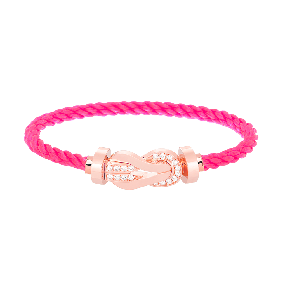 [Radiant Gem]¯CHANCE LARGE 8 FIGURE BUCKLE HALF DIAMOND BRACELET ROSE GOLD