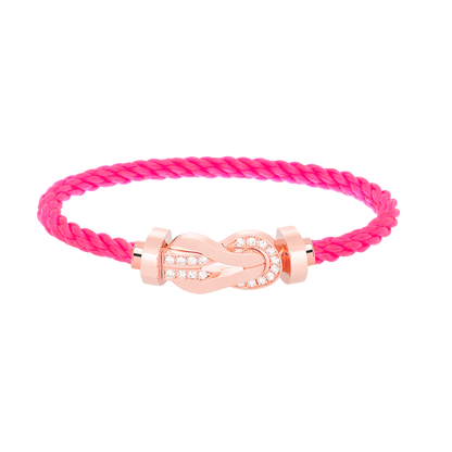 [Radiant Gem]¯CHANCE LARGE 8 FIGURE BUCKLE HALF DIAMOND BRACELET ROSE GOLD