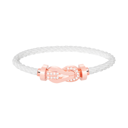[Radiant Gem]¯CHANCE LARGE 8 FIGURE BUCKLE HALF DIAMOND BRACELET ROSE GOLD