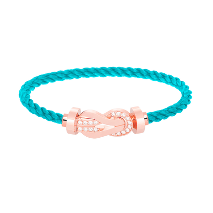 [Radiant Gem]¯CHANCE LARGE 8 FIGURE BUCKLE HALF DIAMOND BRACELET ROSE GOLD