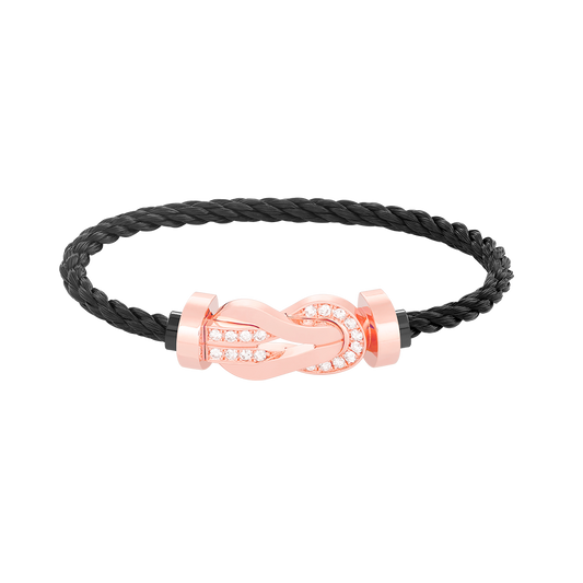 [Radiant Gem]¯CHANCE LARGE 8 FIGURE BUCKLE HALF DIAMOND BRACELET ROSE GOLD