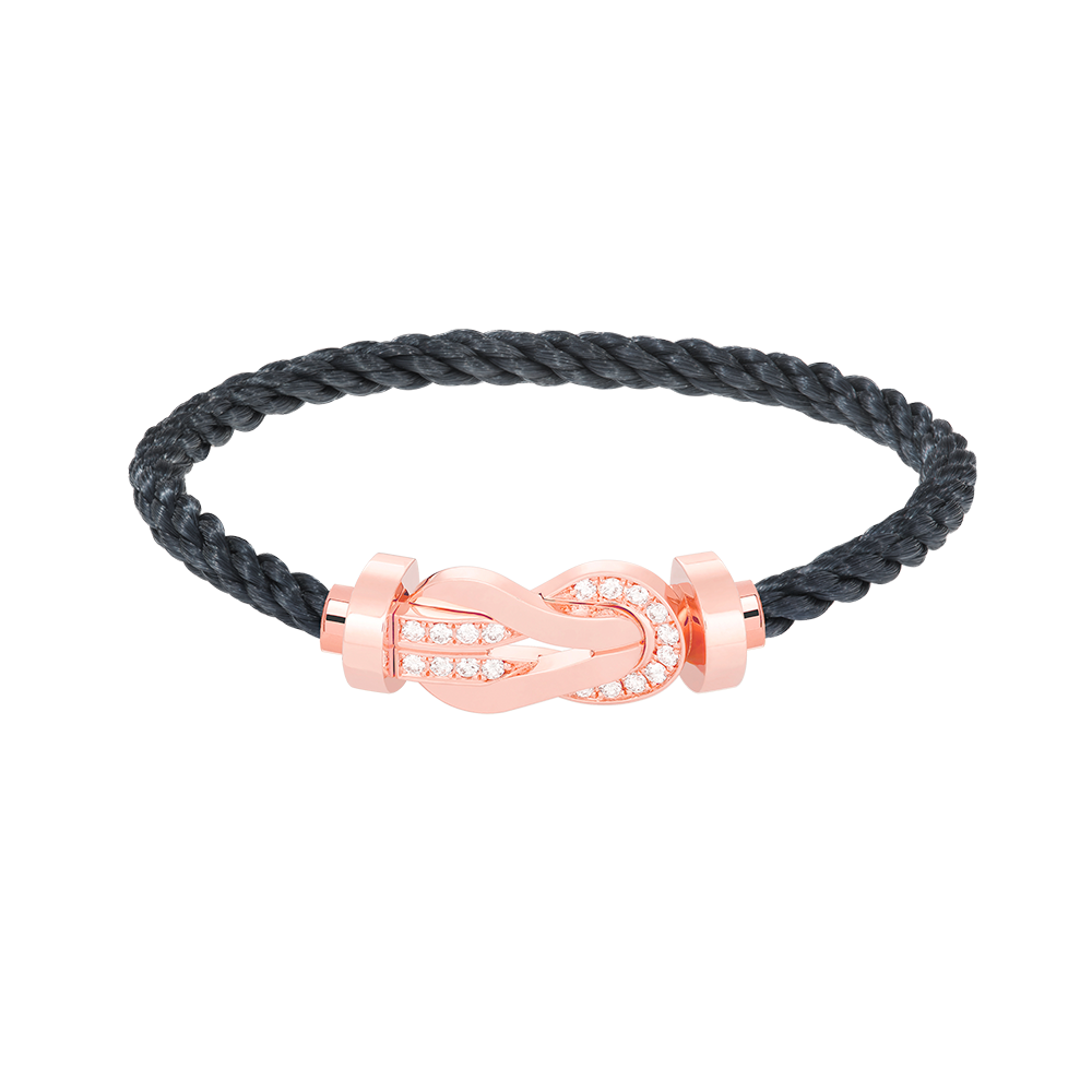 [Radiant Gem]¯CHANCE LARGE 8 FIGURE BUCKLE HALF DIAMOND BRACELET ROSE GOLD