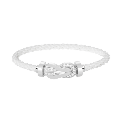 [Radiant Gem]¯CHANCE LARGE 8 FIGURE BUCKLE HALF DIAMOND BRACELET SILVER
