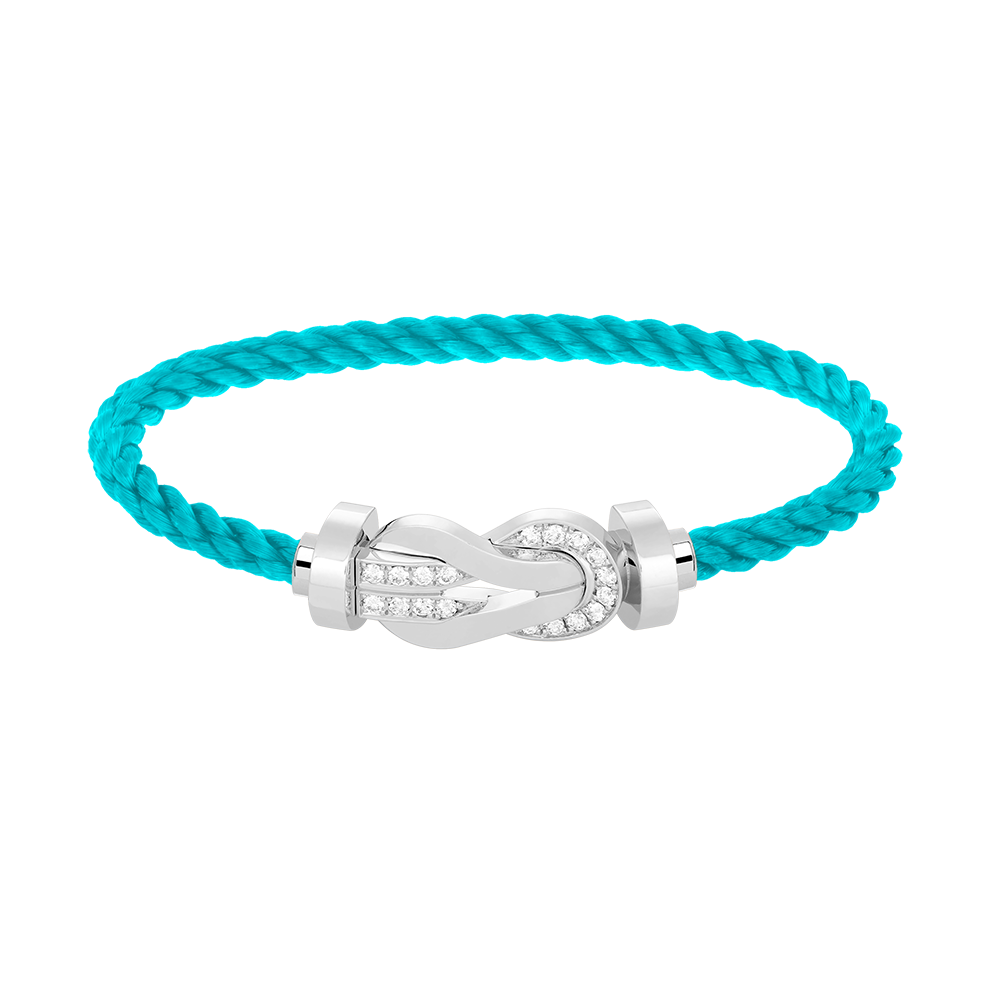 [Radiant Gem]¯CHANCE LARGE 8 FIGURE BUCKLE HALF DIAMOND BRACELET SILVER