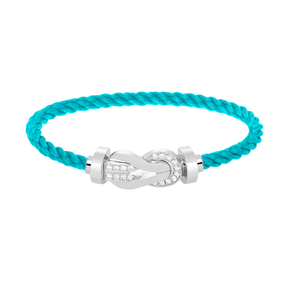 [Radiant Gem]¯CHANCE LARGE 8 FIGURE BUCKLE HALF DIAMOND BRACELET SILVER
