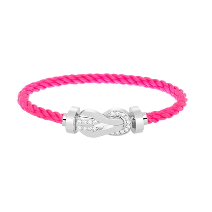 [Radiant Gem]¯CHANCE LARGE 8 FIGURE BUCKLE HALF DIAMOND BRACELET SILVER