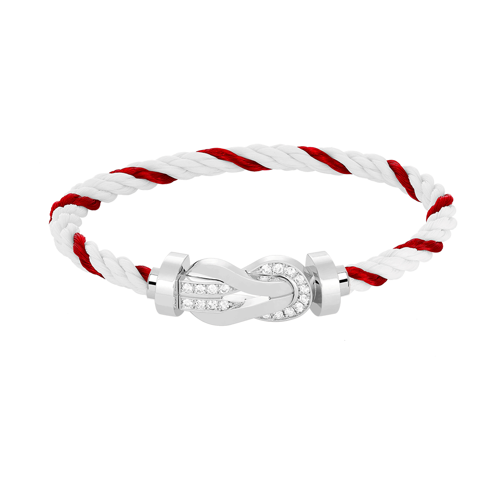 [Radiant Gem]¯CHANCE LARGE 8 FIGURE BUCKLE HALF DIAMOND BRACELET SILVER