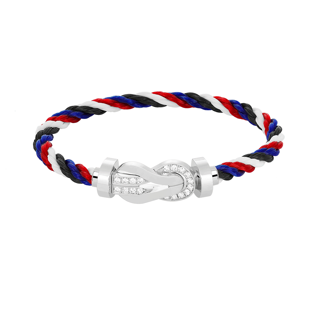 [Radiant Gem]¯CHANCE LARGE 8 FIGURE BUCKLE HALF DIAMOND BRACELET SILVER