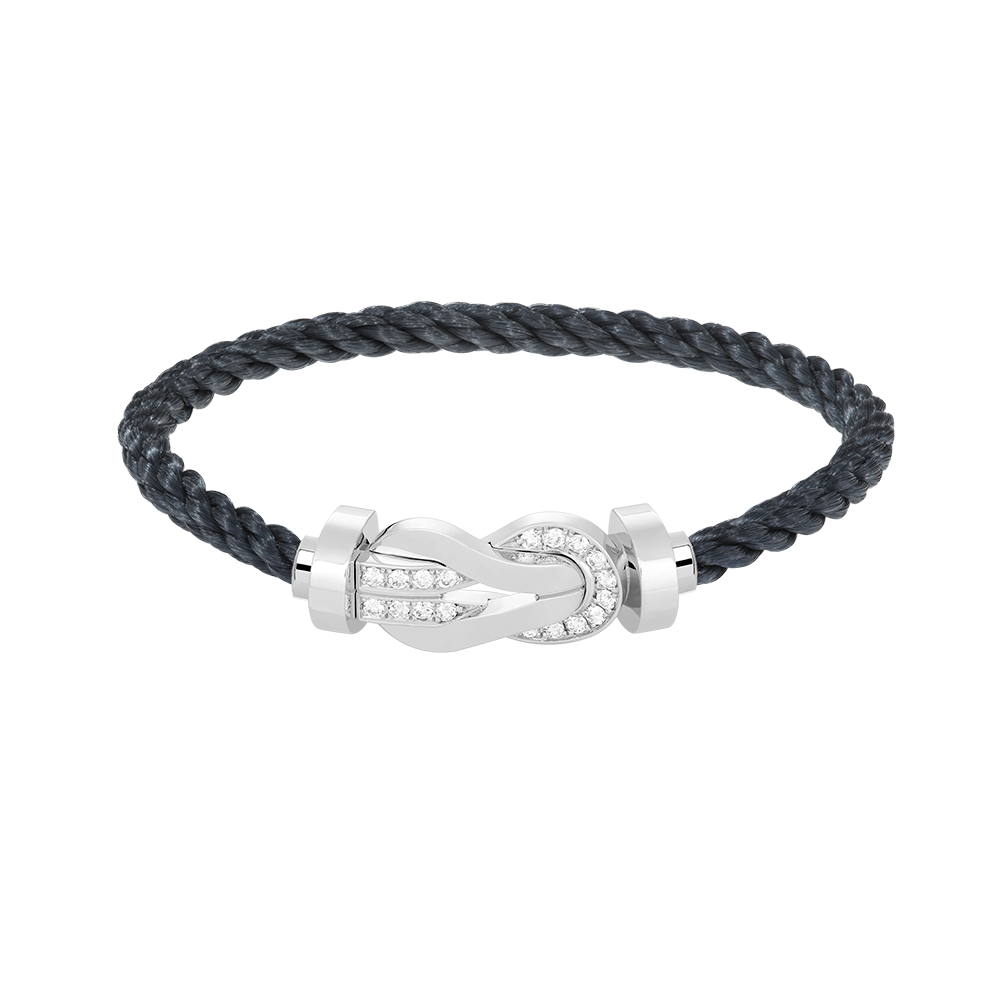 [Radiant Gem]¯CHANCE LARGE 8 FIGURE BUCKLE HALF DIAMOND BRACELET SILVER