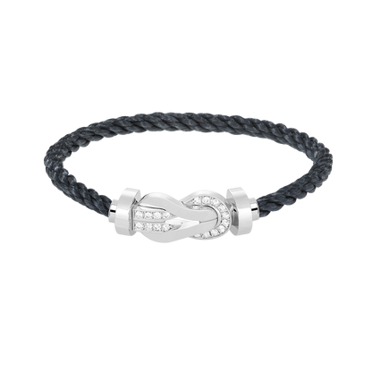 [Radiant Gem]¯CHANCE LARGE 8 FIGURE BUCKLE HALF DIAMOND BRACELET SILVER