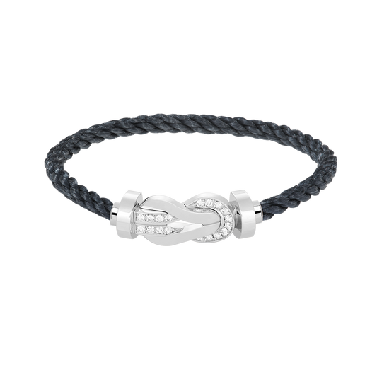 [Radiant Gem]¯CHANCE LARGE 8 FIGURE BUCKLE HALF DIAMOND BRACELET SILVER