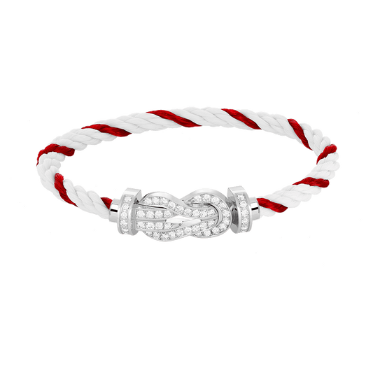 [Radiant Gem]¯CHANCE LARGE 8 FIGURE BUCKLE FULL DIAMOND BRACELET SILVER