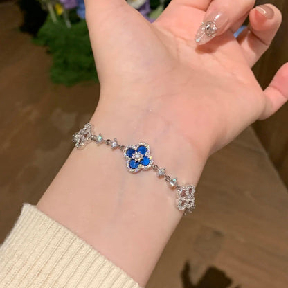 [Radiant Gem]¯CLOVER 5 MOTIF PINK BLUE RED WHITE BRACELET