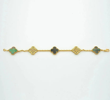 [Radiant Gem]New CLOVER 5 MOTIF GRAY MOP BRACELET COLLECTION