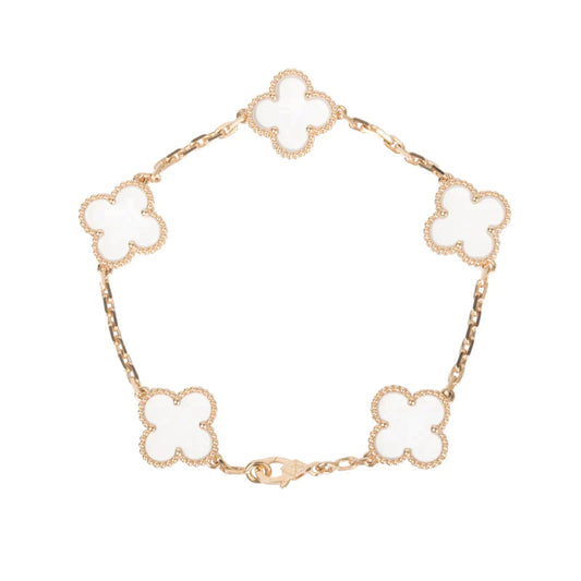 [Glow Jewelry]New CLOVER 5 MOTIF ROCK CRYSTAL BRACELET