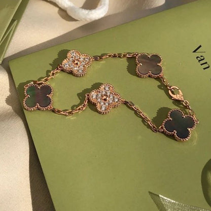 [Radiant Gem]New CLOVER 5 MOTIF GRAY MOP BRACELET COLLECTION