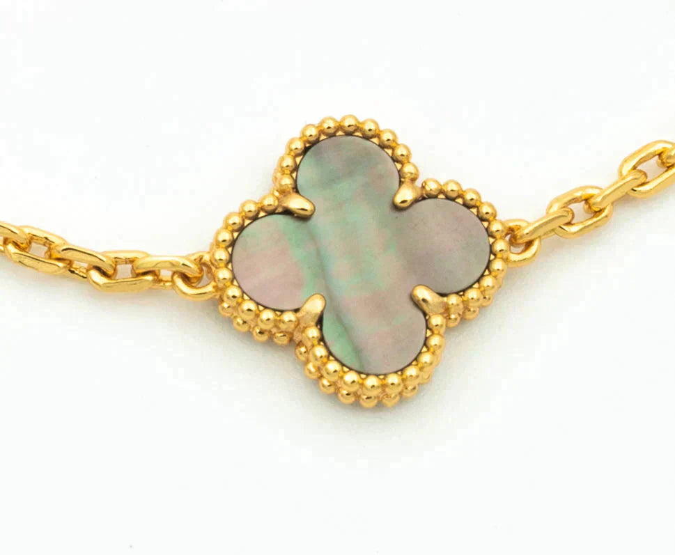 [Radiant Gem]New CLOVER 5 MOTIF GRAY MOP BRACELET COLLECTION