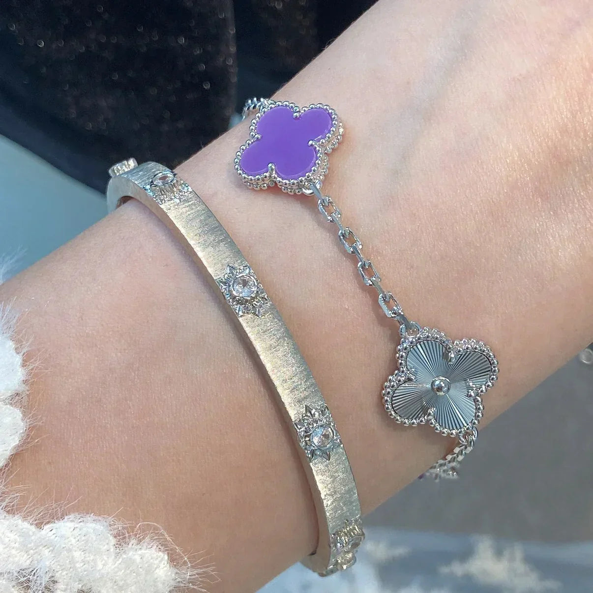 [Radiant Gem]New  CLOVER 5 MOTIF VIOLET BRACELET COLLECTION