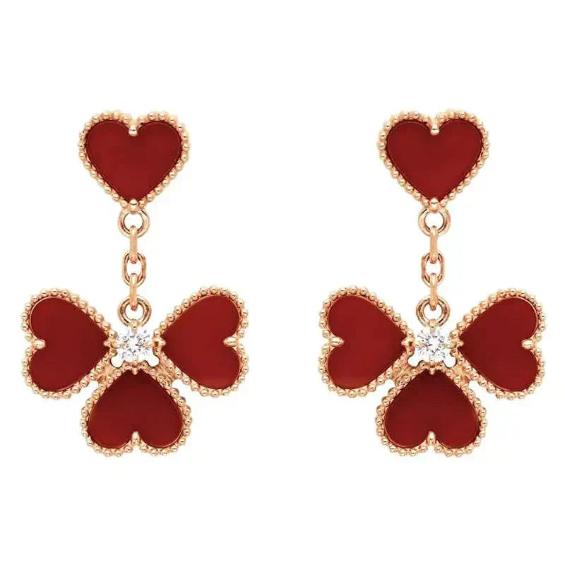 [Radiant Gem]¯SWEET CLOVER CARNELIAN EARRINGS