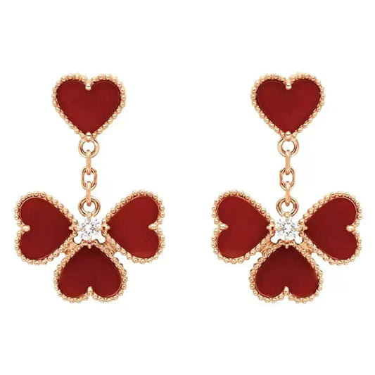 [Radiant Gem]¯SWEET CLOVER CARNELIAN EARRINGS