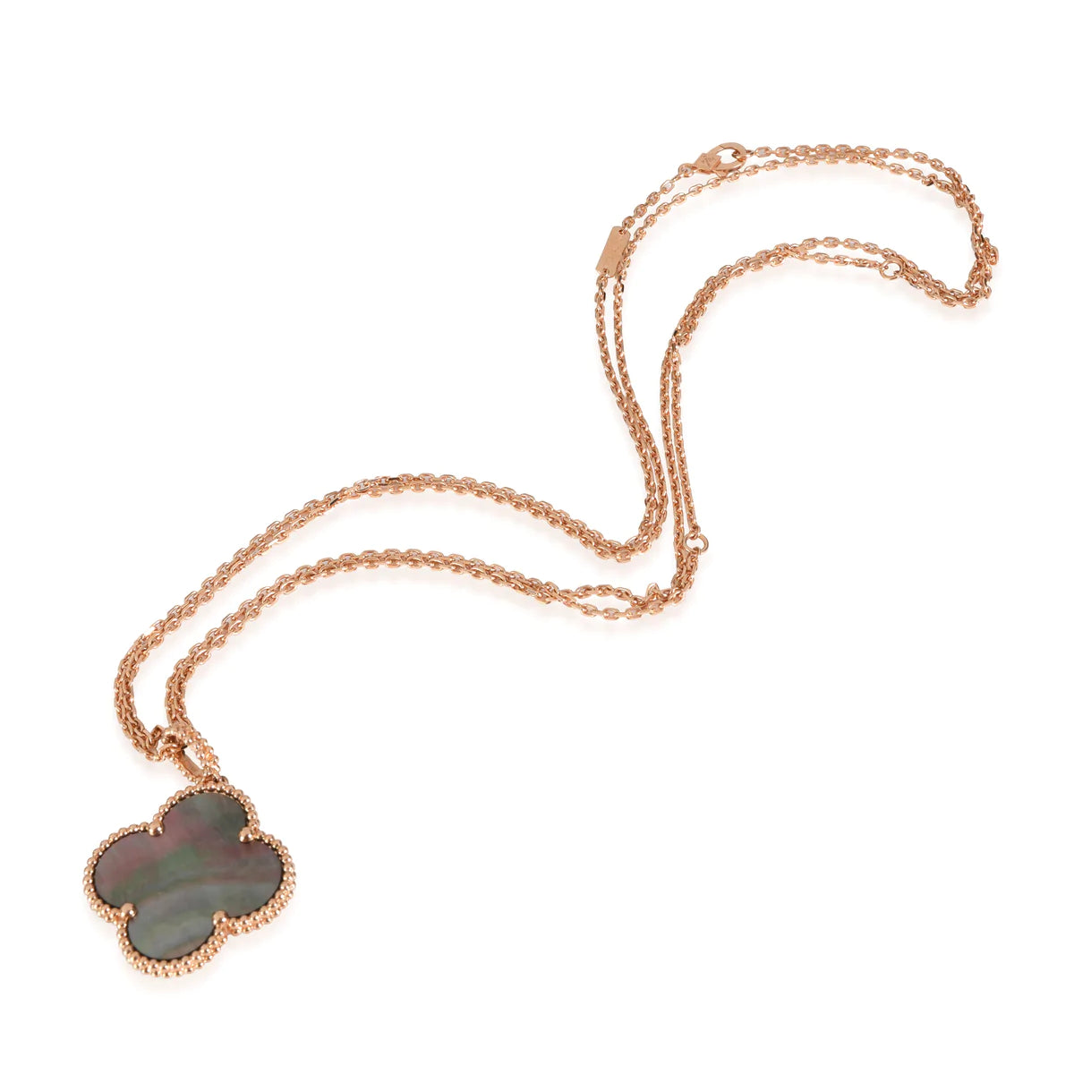 [Radiant Gem]¯CLOVER 25MM GOLD DARK MOP BIG CLOVER NECKLACE