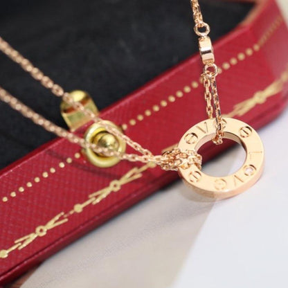 [Radiant Gem]¯LOVE NECKLACE ADJUSTABLE ROSE GOLD 2 DIAMOND