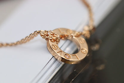 [Radiant Gem]¯LOVE NECKLACE ADJUSTABLE ROSE GOLD 2 DIAMOND