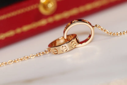 [Radiant Gem]¯LOVE NECKLACE PINK GOLD AND SILVER