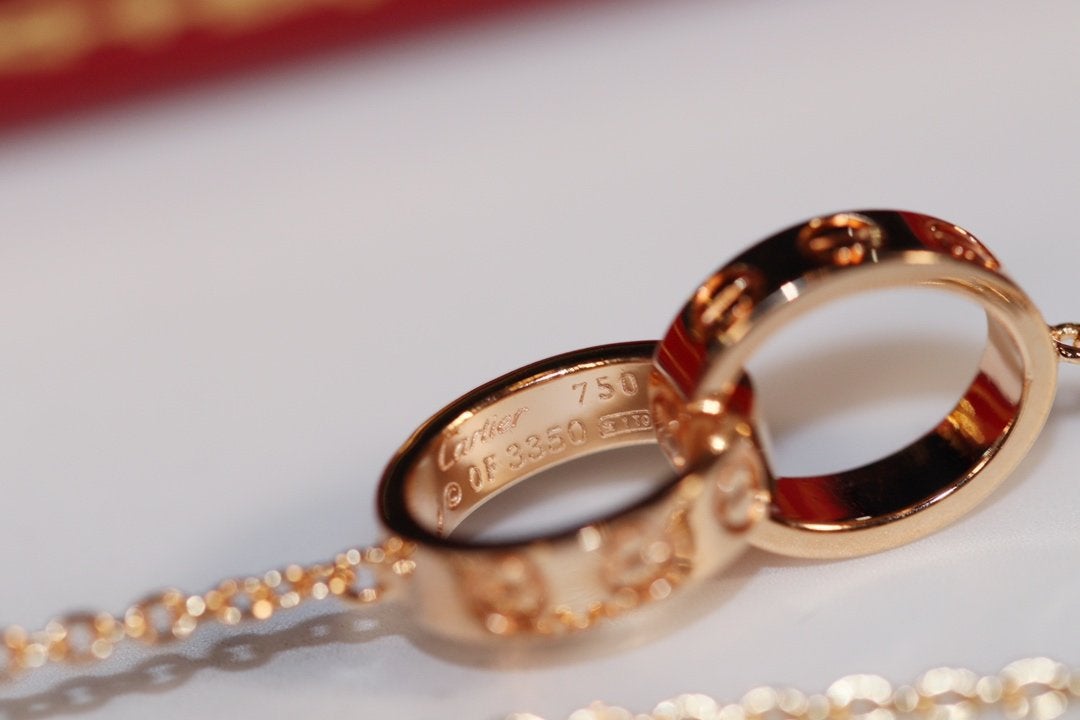 [Radiant Gem]¯LOVE NECKLACE PINK GOLD AND SILVER