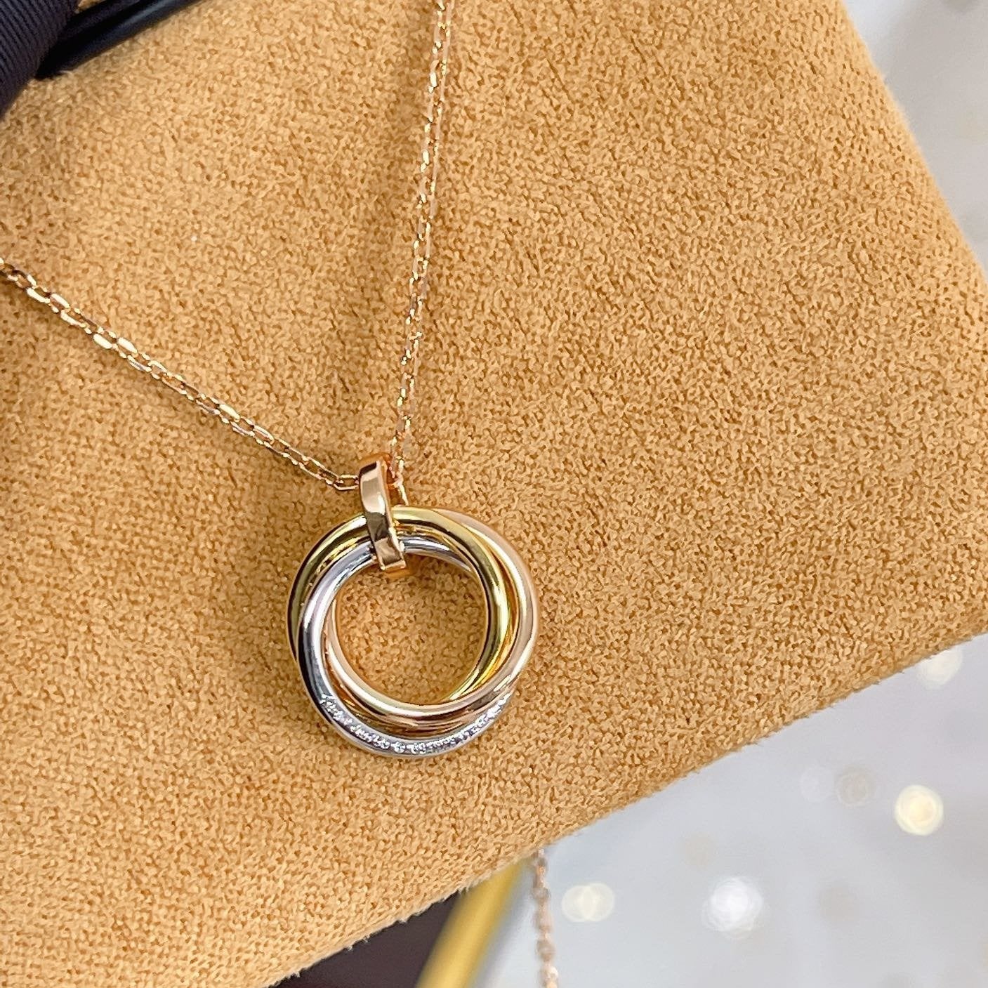 [Radiant Gem]¯TRINITY NECKLACE SILVER GOLD PINK GOLD DIAMONDS
