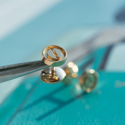 [Radiant Gem]¯LOVE EARRINGS PINK GOLD 10MM