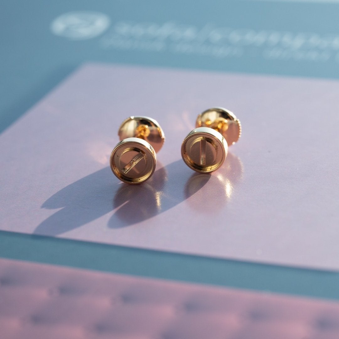 [Radiant Gem]¯LOVE EARRINGS PINK GOLD 10MM