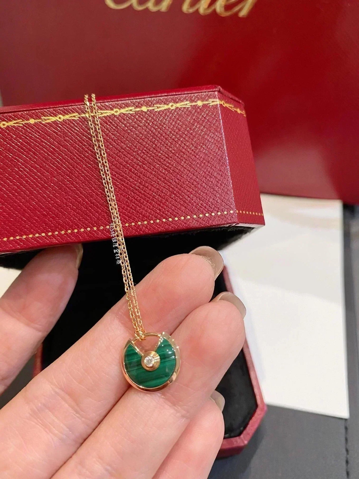 [Radiant Gem]¯AMULETTE ROSE GOLD MALACHITE NECKLACE