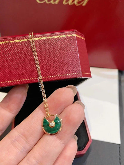 [Radiant Gem]¯AMULETTE ROSE GOLD MALACHITE NECKLACE