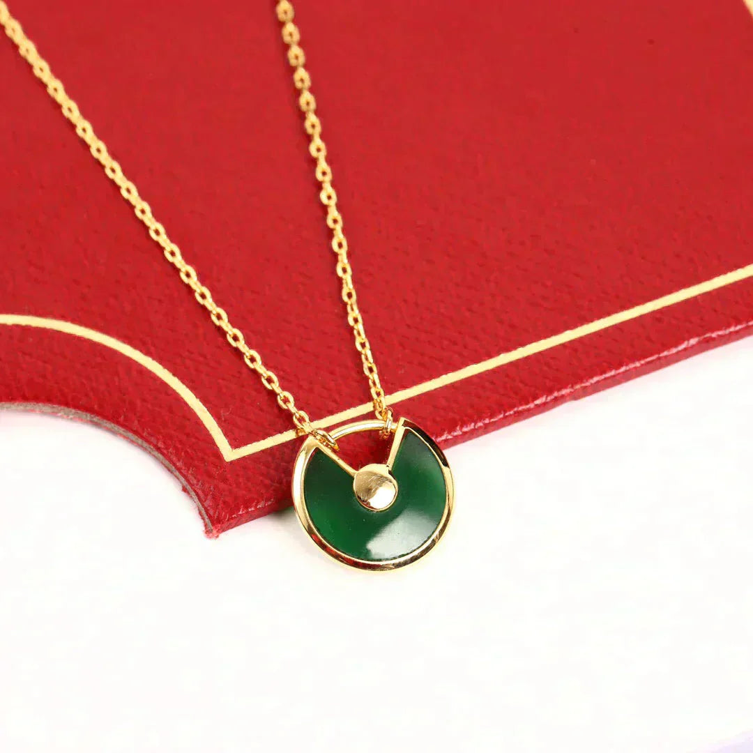 [Radiant Gem]¯AMULETTE GOLD MALACHITE NECKLACE