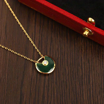 [Radiant Gem]¯AMULETTE GOLD MALACHITE NECKLACE