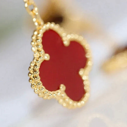 [Radiant Gem]¯CLOVER  2 MOTIF  TIGER EYE CARNELIAN EARRINGS