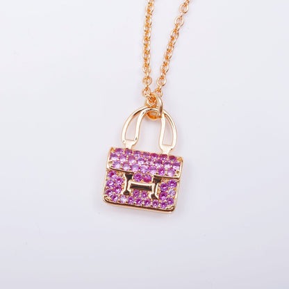 [Radiant Gem]¯CONSTANCE PEDANT PURPLE DIAMOND NECKLACE