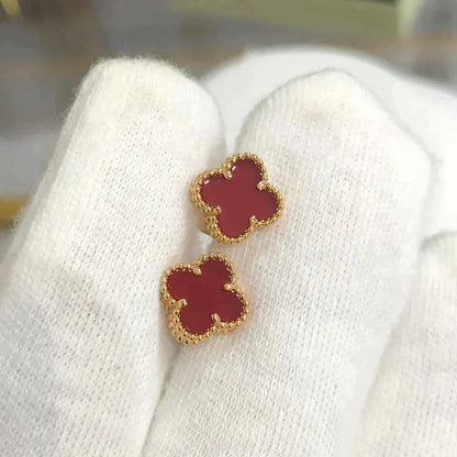 [Radiant Gem]¯CLOVER MINI 9.5MM CARNELIAN EARRINGS