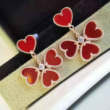 [Radiant Gem]¯SWEET CLOVER CARNELIAN EARRINGS