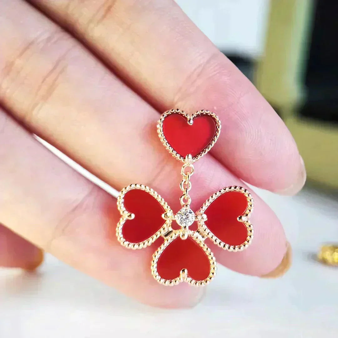[Radiant Gem]¯SWEET CLOVER CARNELIAN EARRINGS
