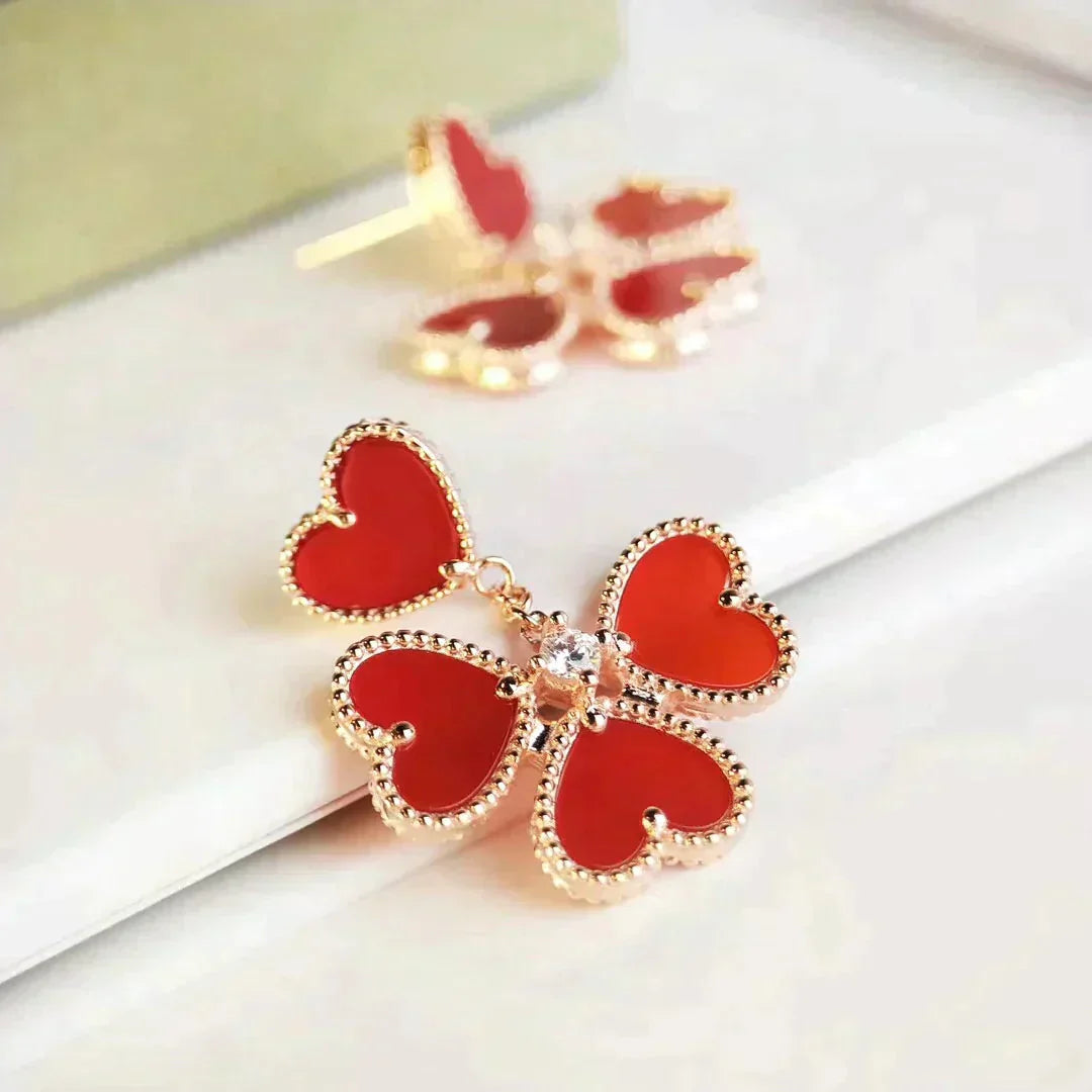 [Radiant Gem]¯SWEET CLOVER CARNELIAN EARRINGS