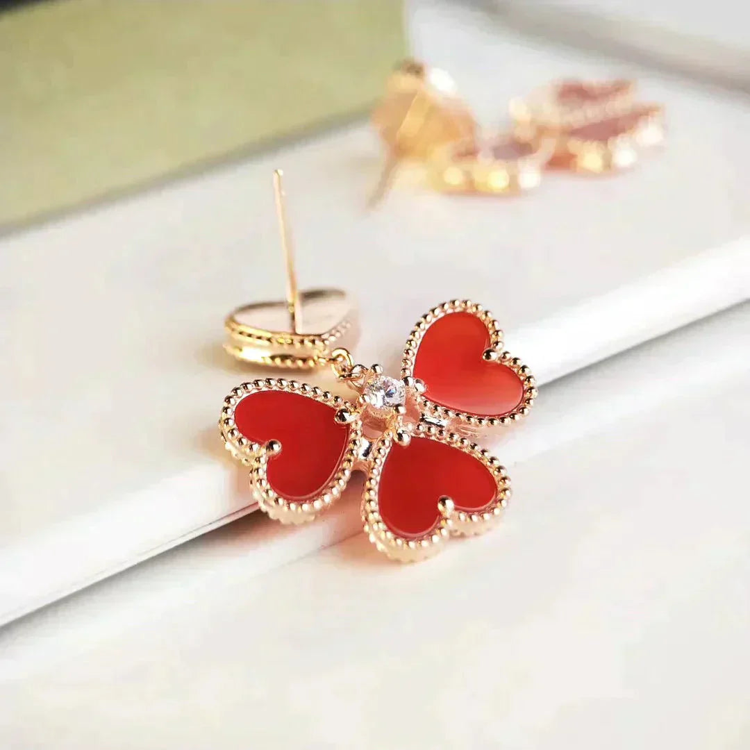 [Radiant Gem]¯SWEET CLOVER CARNELIAN EARRINGS